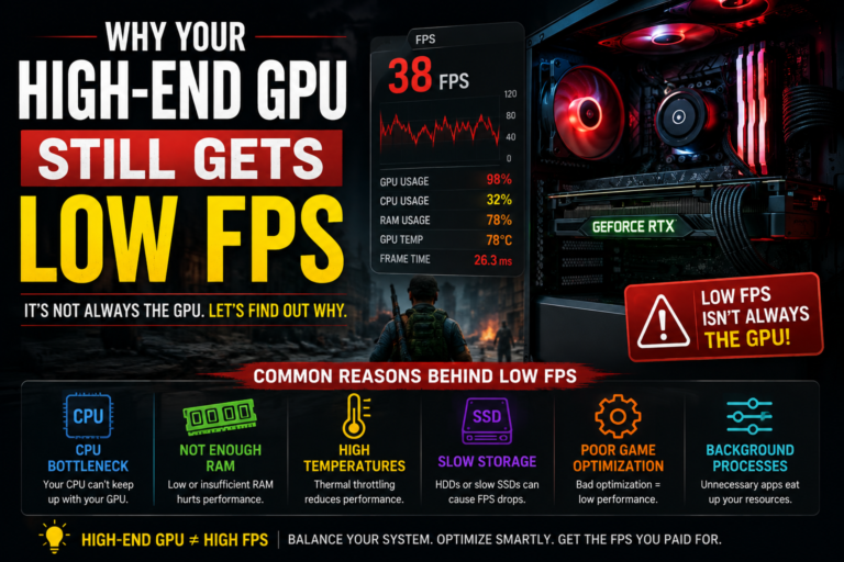 high-end GPU low FPS