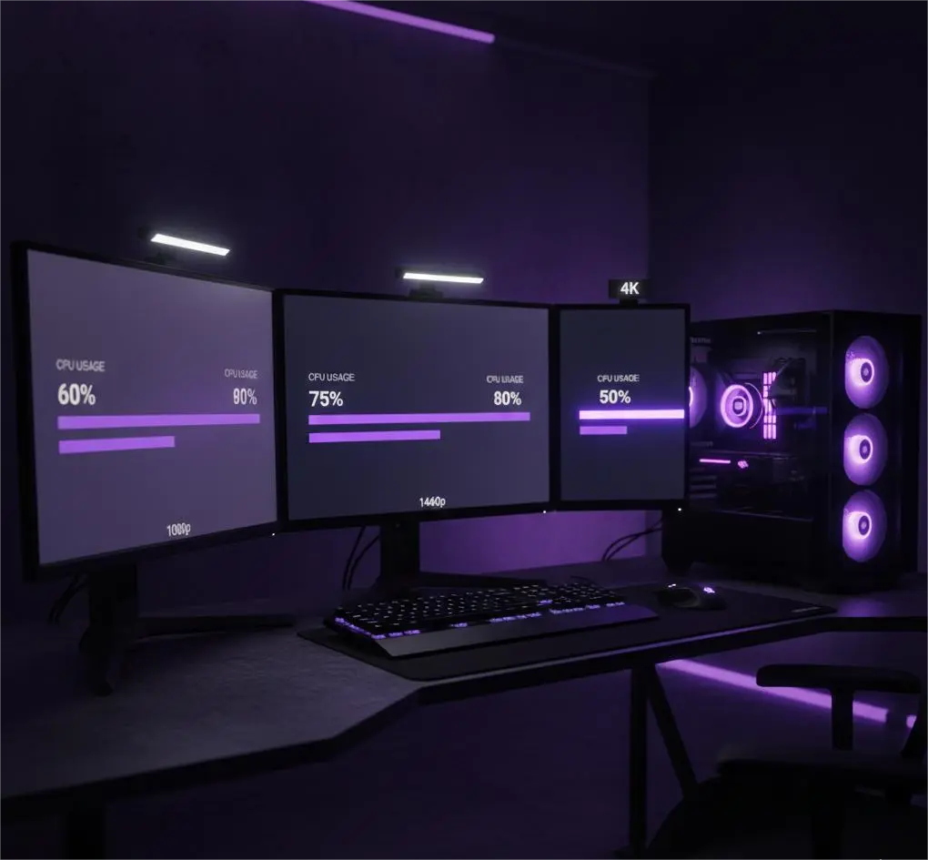 CPU and GPU load comparison at 1080p 1440p and 4K resolutions