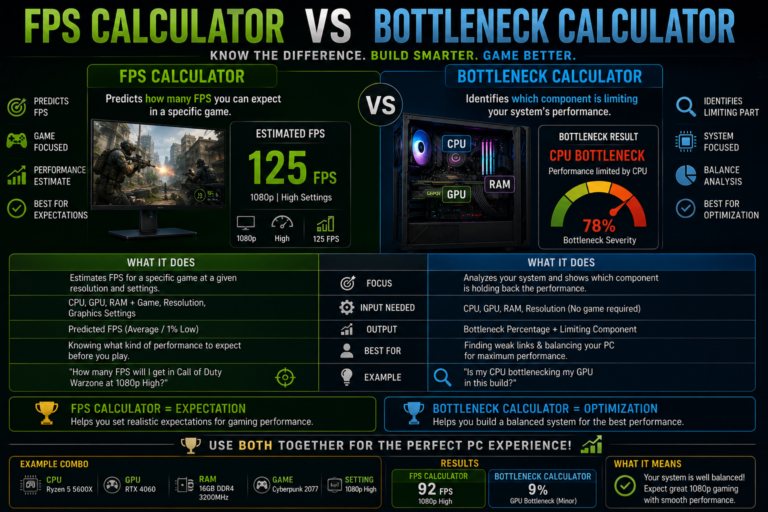 FPS Calculator vs Bottleneck Calculator